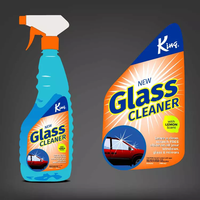 Jumlah Besar Pencetakan Kustom Produk Pembersih Tahan Air Label Botol Semprot, Stiker Pembersih Gulungan untuk Deterjen Kaca