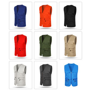 XDH2052 Vente en gros <span class=keywords><strong>de</strong></span> chemises publicitaires multi-poches, vêtements <span class=keywords><strong>de</strong></span> travail imperméables, gilet <span class=keywords><strong>de</strong></span> <span class=keywords><strong>journaliste</strong></span>, gilet <span class=keywords><strong>de</strong></span> bénévole personnalisé avec logo - Product Image 6