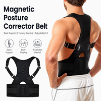 Ceinture Correctrice de Posture Magnétique Ajustable en Maille Respirante – Soutien Dorsal pour Hommes et Femmes, Correction de la Cyphose et de la Colonne Vertébrale