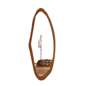 Espejo <span class=keywords><strong>de</strong></span> <span class=keywords><strong>Cuerpo</strong></span> Completo <span class=keywords><strong>de</strong></span> Nogal Oscuro con Forma Especial <span class=keywords><strong>para</strong></span> Montar en la Pared, Espejo <span class=keywords><strong>de</strong></span> Vestir <span class=keywords><strong>de</strong></span> Alto Nivel <span class=keywords><strong>para</strong></span> Dormitorio y Hogar - Product Image 5
