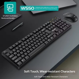 2.4G Wireless Keyboard Mouse Set Black Stylish Full Size Plug and Play for <b>Computer</b> Laptop Desktop - Product Image 2