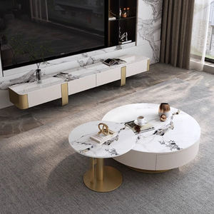 Mobile <span class=keywords><strong>TV</strong></span> Moderno Minimalista Italiano di Lusso con <span class=keywords><strong>Base</strong></span> <span class=keywords><strong>in</strong></span> Acciaio Inox Dorato per Soggiorno e Camera da Letto - Product Image 6