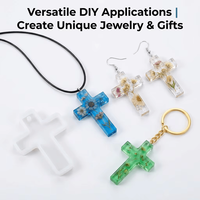 LEQU Molde de Silicona con Forma de Corazón y Cruz, Divertido y Alegre, Ecológico y Reutilizable para Resina, Joyería y Manualidades, Venta al por Mayor