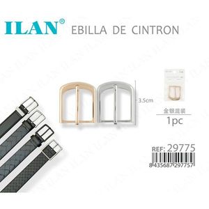 Fibbia per cintura ILAN 3,5 cm oro e argento, confezione mista 1 pezzo per cinture in pelle - Product Image 3
