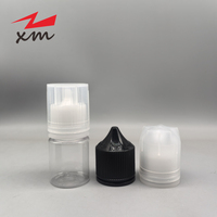 Bouteilles compte-gouttes en PET V3 à couvercle anti-éclatement en forme d'étoile à cinq branches, flacons d'huile en plastique plats de 15 ml et 20 ml pour e-liquides Freebase