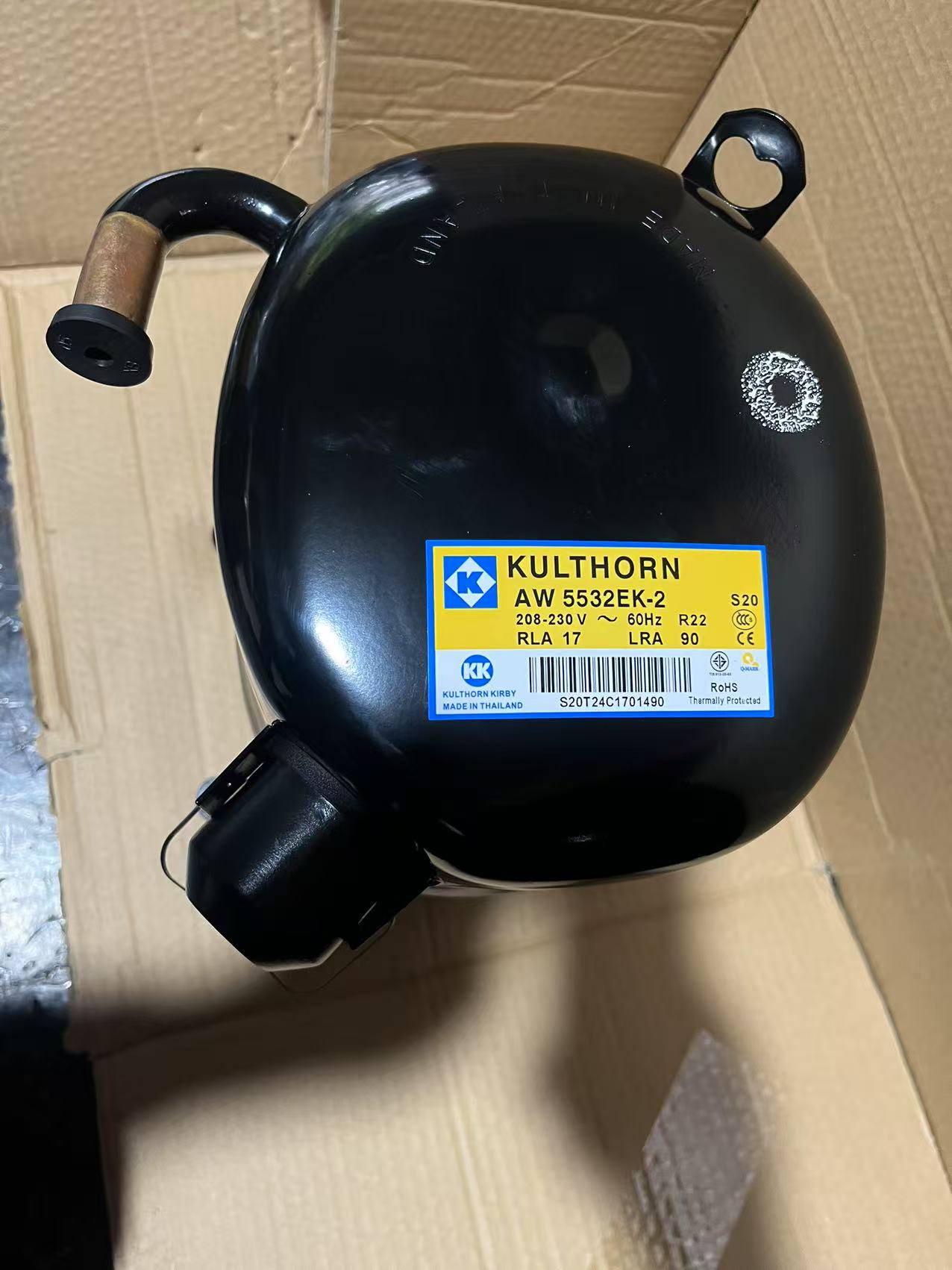 Black Kulthorn AW 5532EK-2 Refrigeration Compressor for Air