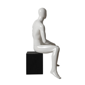 Maniquíes de fibra de vidrio blancos y brillantes para uso en tiendas masculinas - Product Image 5
