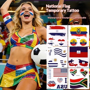 <span class=keywords><strong>Tatuajes</strong></span> Temporales de Bandera de Estados Unidos, Canadá y México 2026, Impresos <span class=keywords><strong>en</strong></span> Cuatro Colores, Personalizables e Impermeables - Product Image 1