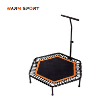 Trampolín Profesional Personalizado de PVC para Interiores, Mini Hexagonal, Económico, para Gimnasia, con Barra Ajustable