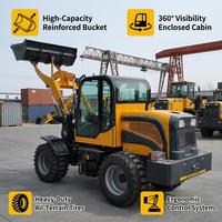 Nouvelle Arrivée Chargeuse sur pneus 2T articulée compacte avec moteur Kubota, pelle à balles pour la manutention du foin agricole, cabine fermée CE EPA