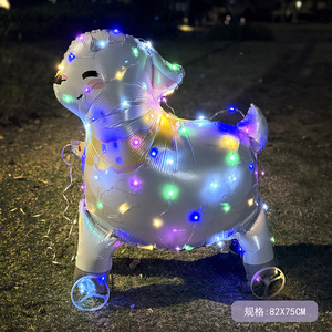 Emay Animaux Rougeoyants Avec Roues Ballons En Aluminium Dinosaures Licornes Éléphants <span class=keywords><strong>D</strong></span>écorations De Fête <span class=keywords><strong>D</strong></span>'<span class=keywords><strong>anniversaire</strong></span> - Product Image 2