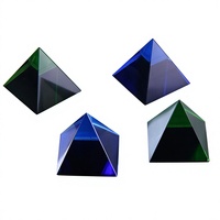 Presse-papiers optique en cristal K9 transparent de haute qualité, 60 mm, gravé au laser, en forme de pyramide, pour la décoration intérieure
