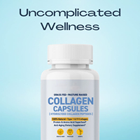 Capsules de collagène nourri à l'herbe 1800mg, peptides de collagène hydrolysés de type I et III, soutient la peau, les cheveux, les ongles et les articulations, complément alimentaire