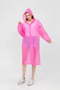 Ponchos de pluie réutilisables Manteaux de pluie portables en EVA Vestes de pluie compressibles avec capuche et cordon de serrage 120g-140g ECO Imperméable