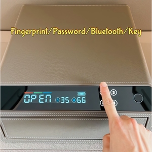 Single Layer Premium Leather Safe <b>Box</b> with Fingerprint Password Lock Drawer Safe for Jewelry Heirloom Makeup Vanity <b>Storage</b> - Product Image 3