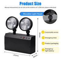 Harga Grosir OEM Logo Kustom Lampu Darurat Dinding Dual Head IP20 dengan Baterai Ni-Cd Isi Ulang untuk Penggunaan Luar Ruangan