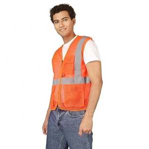 Chaleco de Seguridad Reflectante para Hombre, Alta Visibilidad, Ropa de Trabajo, Construcción, Tráfico, Seguridad Vial, Trabajador de Carreteras, Malla Transpirable - Product Image 4