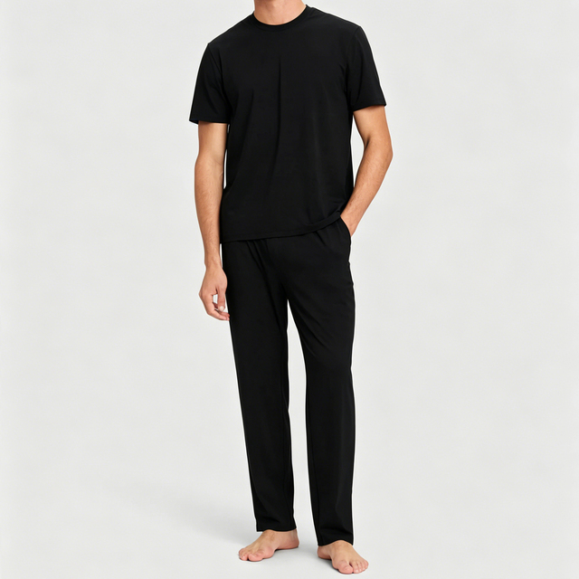 Moisture Wicking Men Pajama Set Bamboo Cotton Mens Sleepwear Pyjama Breathable Loungewear