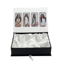 Boîte cadeau en soie taille personnalisée boîte rigide cadeau magnétique en papier logo pour emballage d'extension de cheveux boîte d'emballage de perruques de luxe peigne à cheveux