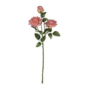 <b>Artificial</b> Silk <b>Roses</b> <b>Rose</b> Pink Multi Headed Burnt Edge Wedding Decor High Simulation Single Branch Reusable - Product Image 5