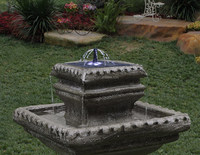 Grande fontaine de bain d'oiseau en polyrésine debout décorations de cour de jardin d'extérieur
