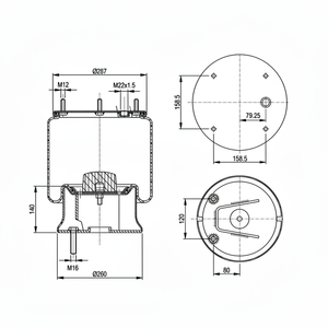 Soffietti, Sospensioni Pneumatiche Adatte per Molle ad Aria IVECO 277.2.421 - Product Image 1