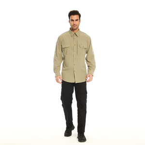 Chemises de pêche personnalisées UPF 50 Vêtements anti-UV d'extérieur Vêtements pour hommes avec performance solaire Vêtements en jersey de coton à manches longues SPF - Product Image 2