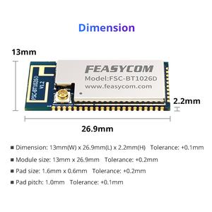 Doppio modalità aptX FSC-BT1026D A2DP, AVRCP, HFP, HSP, HOGP, PBAP, <span class=keywords><strong>SPP</strong></span>, GATT TWS ricevitore QCC3034 modulo audio bluetooth Qualcomm - Product Image 6