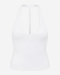 Débardeur de sport pour femme, dos en T, décolleté en V profond, extensible, ajusté, rembourré, séchage rapide, pour fitness, Pilates, yoga, sans manches, vente en gros - Product Image 3