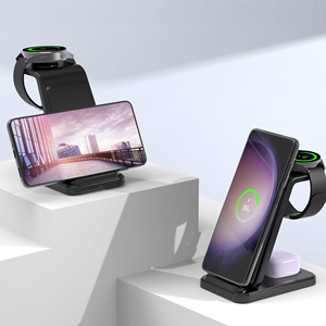 15W Multi Fast 3 in 1 <strong>Wireless</strong> Charger Station <strong>Charging</strong> Dock <strong>Stand</strong> for Mobile Phones for Earphone for Smart Watch - Product Image 4