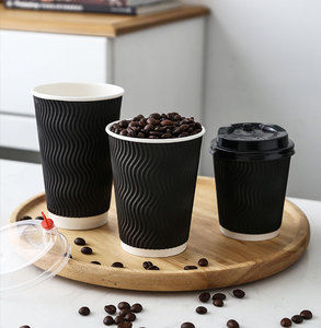 Vaso de papel de doble pared desechable para bebidas calientes, logotipo personalizado, se acepta vaso de papel de 8/12/16/20oz para tazas de café y bebidas calientes - Product Image 4