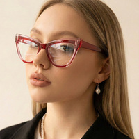 Gafas con montura de mariposa anti luz azul, estilo vintage, montura completa, diseño europeo americano moderno, gafas de ojo de gato para mujer