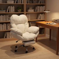 Chaise de bureau ergonomique moderne en cuir, chaise relevable, hauteur réglable, dossier haut, pivotante, confortable, chaise d'ordinateur