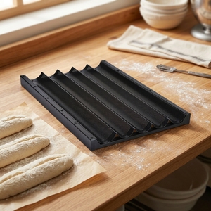 Plateaux de cuisson en <span class=keywords><strong>aluminium</strong></span> pour baguettes, 5 rangées, 400*600mm, antiadhésifs, en alliage d'<span class=keywords><strong>aluminium</strong></span>, pour pain français - Product Image 1