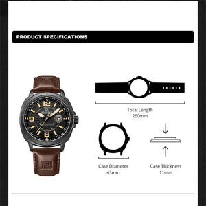 Reloj NAVIFORCE 8078, Nuevo Modelo Deportivo de Moda para Hombre, Reloj de Cuarzo con Manecillas, de Alta Gama, Resistente al Agua, con Correa de PU, Estilo Vintage 2025 - Product Image 4
