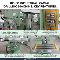 Machine à percer verticale de haute précision Z5750, capacité 50 mm, alimentation automatique par colonne, moteur 3 kW pour la fabrication d'acier