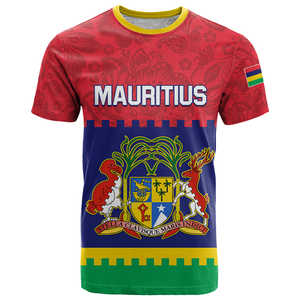 T-shirt pour homme à manches courtes, col rond, respirant, imprimé sur mesure avec le motif du drapeau de la fête de l'indépendance de l'île <span class=keywords><strong>Maurice</strong></span>, pour la fête nationale - Product Image 3