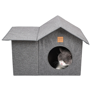 Wetterfestes Katzen haus im Freien Faltbares warmes Haustier Winter zeltbett für streunende Katzen und Kätzchen Schutz für wilde Hunde und Welpen - Product Image 1