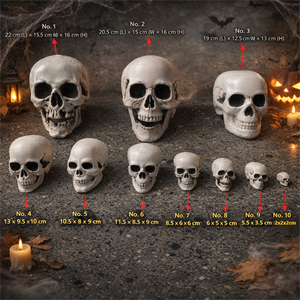 Suministros de Halloween, Accesorios Decorativos, Modelo de Cráneo Humano Artificial, Decoración Espeluznante para Casa Embrujada, Cráneo de Esqueleto - Product Image 1