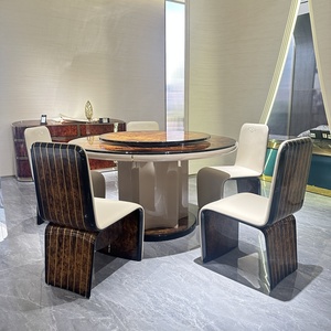 <span class=keywords><strong>Tavolo</strong></span> da pranzo <span class=keywords><strong>rotondo</strong></span> <span class=keywords><strong>in</strong></span> legno con giradischi 1 <span class=keywords><strong>tavolo</strong></span> con 4 sedie 6 grandi - Product Image 4