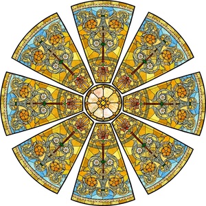 Dégradé décoratif Intérieur Plafond Dômes Vitrail antique Puits de lumière <span class=keywords><strong>Cathédrale</strong></span> Sécurité <span class=keywords><strong>Verre</strong></span> imprimé numérique - Product Image 1