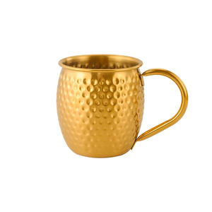 Taza de café de acero inoxidable con asa, textura martillada, forma de tambor, taza de té para desayuno, leche, regalo - Product Image 3