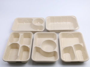 Assiettes de livraison rapide de haute qualité plateaux de bandeja d'emballage alimentaire jetables <span class=keywords><strong>plateau</strong></span> de <span class=keywords><strong>repas</strong></span> de bagasse avec compartiment fournisseurs en gros - Product Image 3