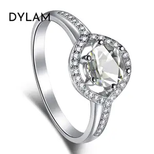 Dylam Kathedrale Einstellung Ring Hochzeit und Verlobung Set passende Ringe Zirkonia Silber Jubiläum Bachelorette