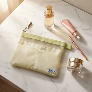 Bolsa de Maquillaje de Malla de Nailon con Cierre, Bolsa de Cosméticos para Artículos de Aseo, Organizador de Viaje Reutilizable, Logotipo Personalizado, Venta al Por Mayor - Product Image 2