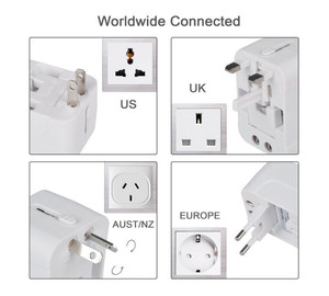 Adaptador de Viaje Universal con <span class=keywords><strong>Mini</strong></span> <span class=keywords><strong>Enchufe</strong></span> y Toma de Corriente, 6A, 1 <span class=keywords><strong>USB</strong></span> 1A + 1 Tipo-C 2.4A, 100-250V, para Laptop y Cámara, Ligero - Product Image 6