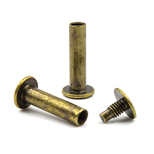 Rivets en acier au carbone à fente plaqués nickel, <span class=keywords><strong>vis</strong></span> de fixation Chicago pour livre - Product Image 5