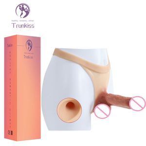 Hochwertige männliche tragbare hohle Dildo hose Erwachsene Produkte Weiches Silikon material Penis vergrößerung Sexspielzeug hohle Dildo hose - Product Image 1