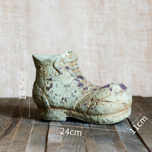 Vente chaude Pot de fleurs en ciment en forme de chaussure créative, Pot de fleurs artisanal en ciment pour jardin Planteur pour décoration d'intérieur - Product Image 5