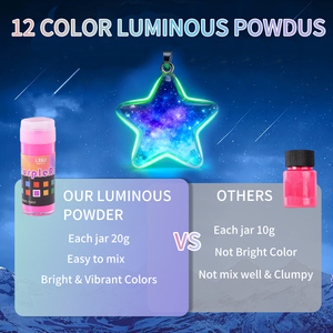 LE.Q.U Poudre Luminescente 12 Couleurs pour Nail Art & Décoration Artisanale en Résine - Product Image 4